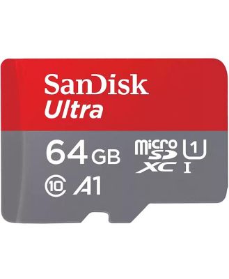 Sandisk 64GB Ultra microSDXC Card + SD Adapter, Class 10 SQUAB064GGN6MA