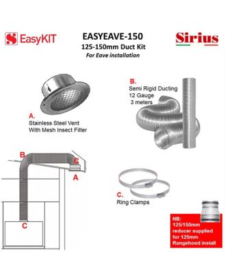 Sirius 125-150mm Under Eave Ducting Kit EASYEAVE-150