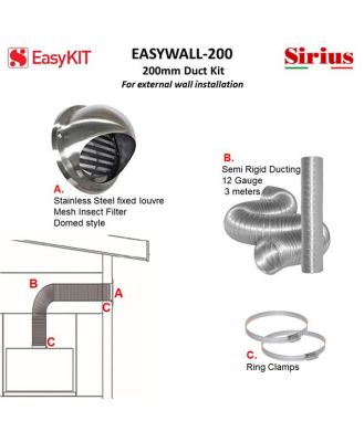 Sirius Wall Flue Kit Extension EASYWALL-200