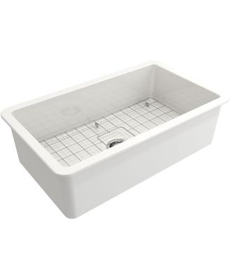 Turner Hastings Cuisine 81x48 Inset / Undermount Fireclay Sink with Overflow CU81FS-OF