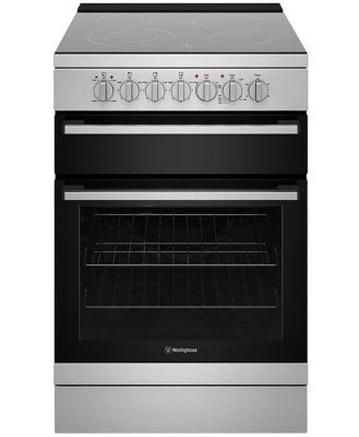 Westinghouse 60cm freestanding electric oven and ceramic cooktop, stainless steel WFE642SCB