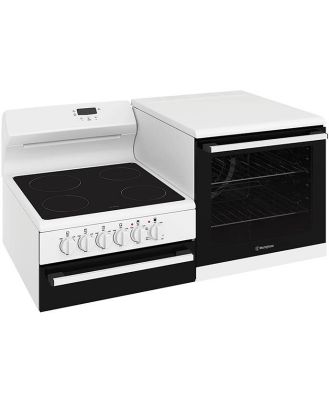 Westinghouse Elevated electric freestanding cooker with separate grill, white WDE143WC-R