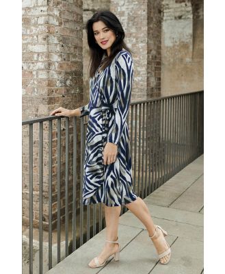 bird by design The Printed Faux Wrap Dress