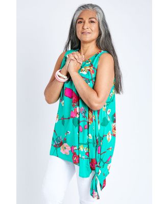 Clarity By Threadz Floral Print Sleeveless Top