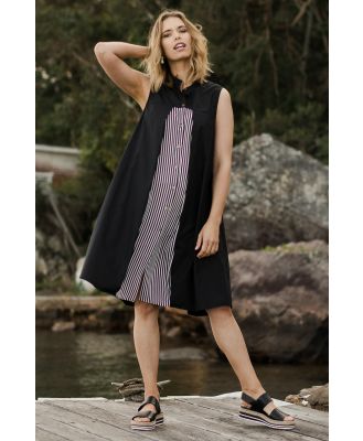 Clarity By Threadz Stripe Contrast Shirt Dress