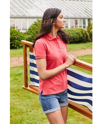 Joules Pippa Printed Fitted Polo Shirt
