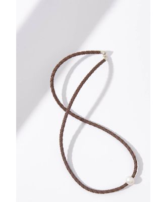 Lush Designs Pearl On 46cm Braid Necklace