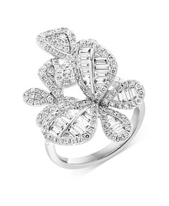 Bloomingdale's Diamond Baguette & Round Butterfly Statement Ring in 14K White Gold, 1.80 ct. t.w. - 100% Exclusive