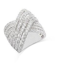 Bloomingdale's Diamond Crossover Statement Ring in 14K White Gold, 4.0 ct. t.w.