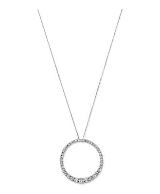 Bloomingdale's Diamond Graduated Circle Pendant Necklace in 14K White Gold, 2.0 ct. t.w.