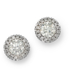 Bloomingdale's Diamond Halo Stud Earrings in 14K White Gold, 2.0 ct. t.w. - 100% Exclusive