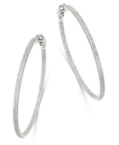 Bloomingdale's Diamond Inside Out Large Hoop Earrings in 14K White Gold, 2.0 ct. t.w. - 100% Exclusive
