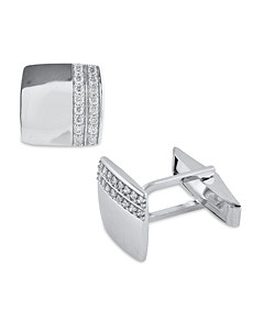 Bloomingdale's Diamond Pave Classic Cufflinks in 14K White Gold, 0.50 ct. t.w. - 100% Exclusive
