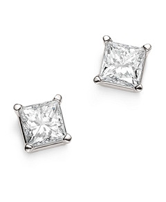 Bloomingdale's Diamond Princess-Cut Studs in 14K White Gold, 1.50 ct. t.w. - 100% Exclusive