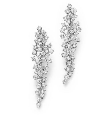 Cascade Diamond Drop Earrings in 14K White Gold, 2.55 ct. t. w. - Exclusive