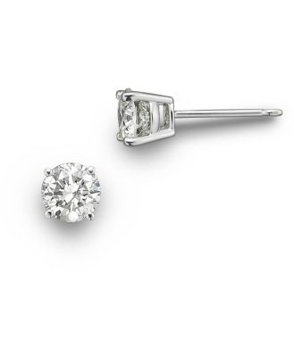 Certified Diamond Round Stud Earrings in 14K White Gold, 2.0 ct. t. w. - Exclusive