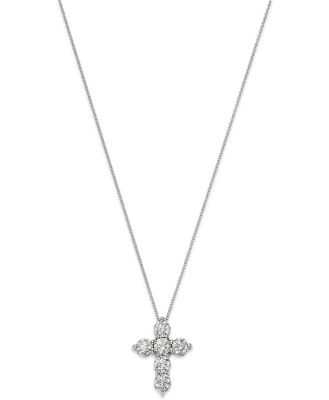 Bloomingdale's Fine Collection Diamond Cross Pendant Necklace in 14K White Gold, 3.0 ct. t. w.