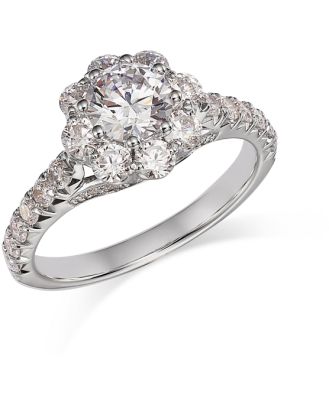 Bloomingdale's Fine Collection Diamond Flower Ring in 14K White Gold, 2.00 ct. t. w. - Exclusive