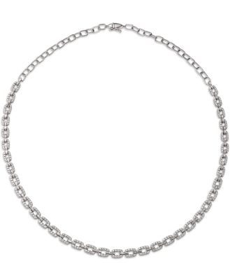 Bloomingdale's Fine Collection Diamond Geometric Link Tennis Necklace in 14K White Gold, 4.15 ct. t. w.