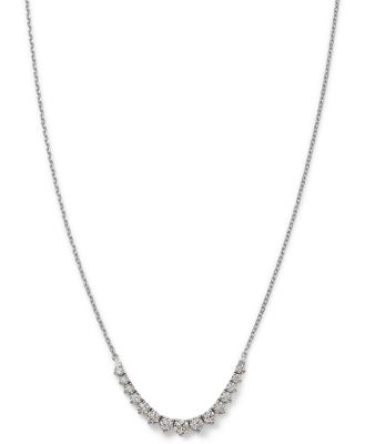 Bloomingdale's Fine Collection Diamond Graduated Curved Bar Necklace in 14K White Gold, 3.0 ct. t. w.