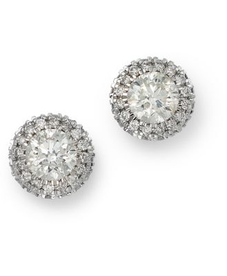 Bloomingdale's Fine Collection Diamond Halo Stud Earrings in 14K White Gold, 2.0 ct. t. w. - Exclusive