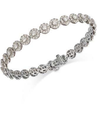 Bloomingdale's Fine Collection Diamond Halo Tennis Bracelet in 14K White Gold, 7.0 ct. t. w.