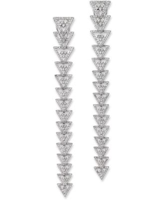 Bloomingdale's Fine Collection Diamond Triangle Drop Earrings in 14K White Gold, 4.0 ct. t. w.