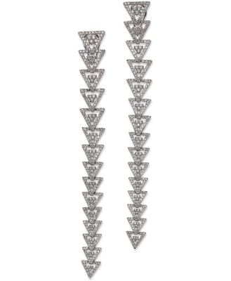 Bloomingdale's Fine Collection Diamond Triangle Halo Long Drop Earrings in 14K White Gold, 5.0 ct. t. w.