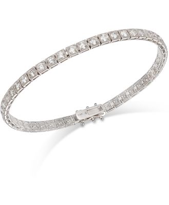 Bloomingdale's Fine Collection Men's Diamond Tennis Bracelet in 14K White Gold, 7.0 ct. t. w.