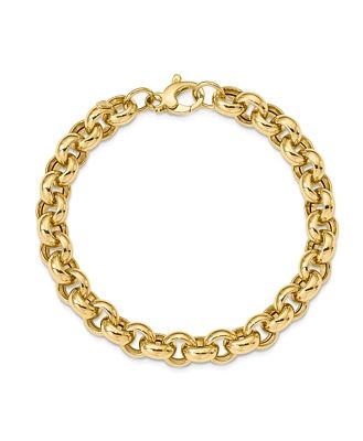 Bloomingdale's Men's 14K Yellow Gold Polished Rolo Link Bracelet - 100% Exclusive