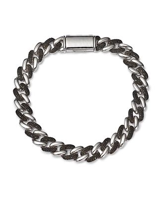 Bloomingdale's Men's Black Diamond Link Bracelet in 14K White Gold, 0.50 ct. t.w. - 100% Exclusive