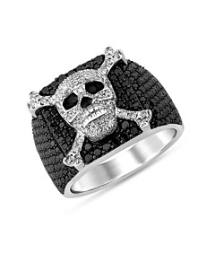 Bloomingdale's Men's Black & White Diamond Skull Ring in 14K White Gold, 2.50 ct. t.w. - 100% Exclusive