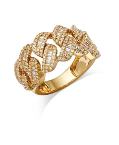 Bloomingdale's Men's Diamond Pave Link Ring in 14K Yellow Gold, 1.50 ct. t.w. - 100% Exclusive