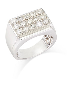 Bloomingdale's Men's Diamond Square Cluster Ring in 14K White Gold, 3.0 ct. t.w.