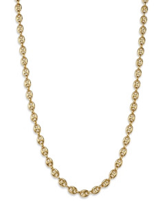 Bloomingdale's Men's Puffed Mariner Link Chain Necklace in 14K Yellow Gold, 24 - 100% Exclusive