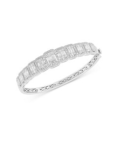 Bloomingdale's Mosaic Diamond Statement Bangle in 14K White Gold, 3.0 ct. t.w. - 100% Exclusive