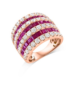 Bloomingdale's Ruby & Diamond Multi Row Ring in 14K Rose Gold
