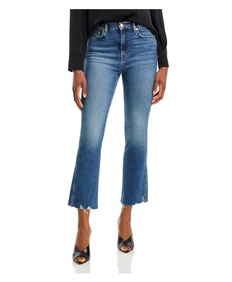 7 For All Mankind High Rise Slim Kick Jeans in Sea Level