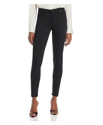 7 For All Mankind Slim Illusion High Rise Ankle Skinny Jeans in Luxe Black