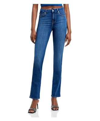 7 For All Mankind Slim Illusion Kimmie Mid Rise Straight Jeans in Luxe Love Story