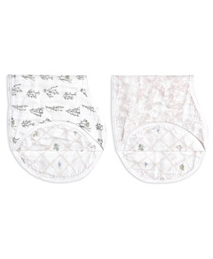 Aden and Anais Silky Soft French Floral Burpy Bibs, Pack of 2