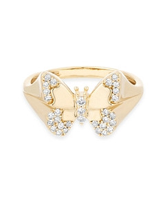 Adina Reyter 14K Yellow Gold Diamond Butterfly Ring