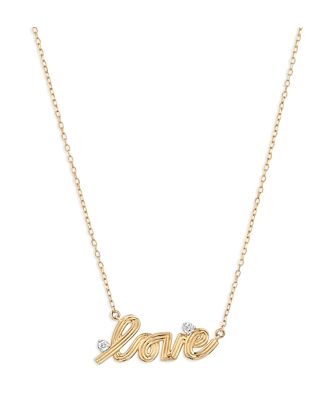 Adina Reyter 14K Yellow Gold Diamond Groovy Love Pendant Necklace, 15-16