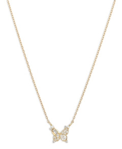 Adina Reyter 14K Yellow Gold Diamond Multi Cut Butterfly Pendant Necklace, 15-16
