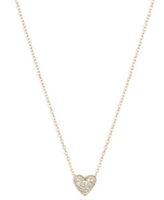 Adina Reyter 14K Yellow Gold Diamond Pave Heart Pendant Necklace, 15-16
