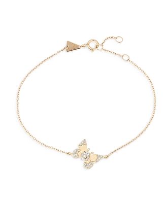 Adina Reyter 14K Yellow Gold Enchanted Diamond Butterfly Charm Bracelet