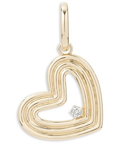 Adina Reyter 14K Yellow Gold Groovy Diamond Heart Pendant