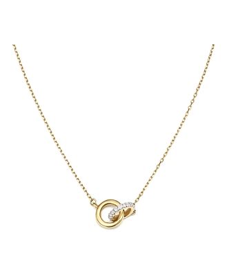 Adina Reyter 14K Yellow Gold Pave Diamond Interlocking Loop Necklace, 15