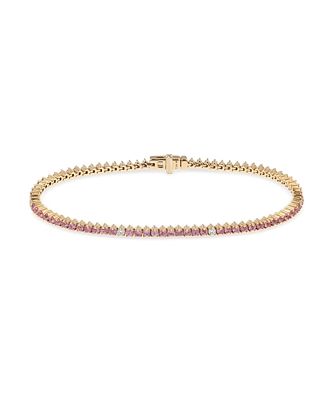 Adina Reyter 14K Yellow Gold Pink Sapphire & Diamond Tennis Bracelet