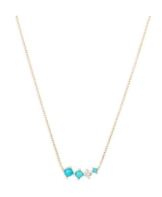 Adina Reyter 14K Yellow Gold Turquoise & Diamond Collar Necklace, 15-16